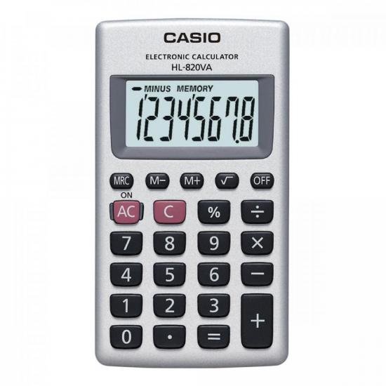 Calculadora de Bolso Casio HL-820VA 8 Dígitos Prata