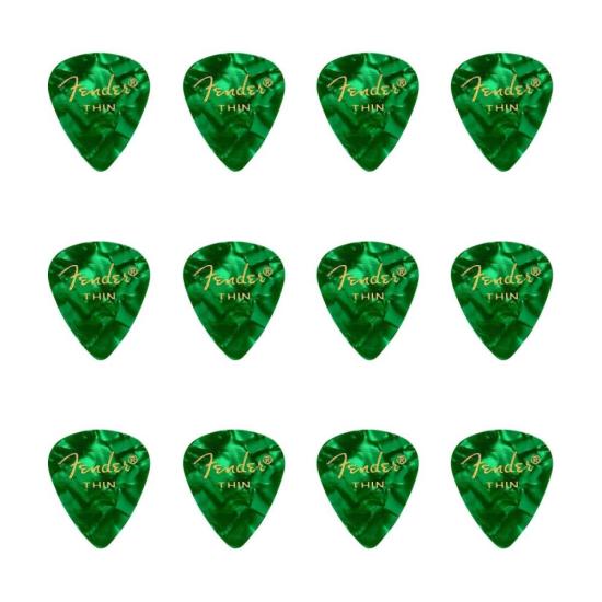 Palheta Celulóide Shape Premium 351 Thin Green Moto FENDER - PCT / 12