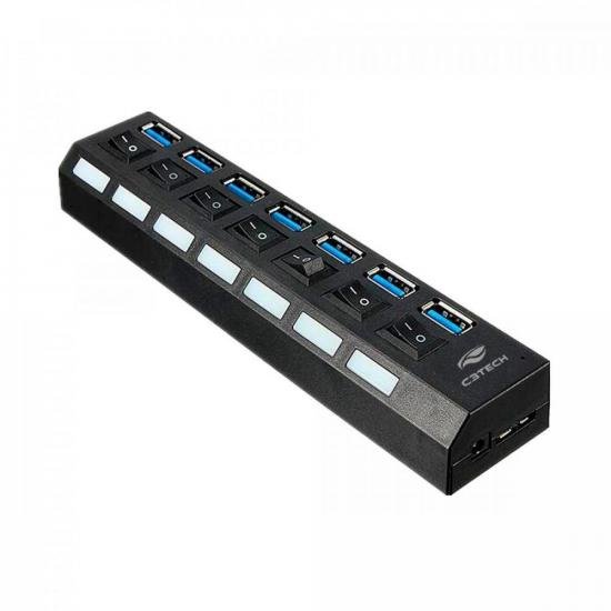 HUB USB 3.0 Portas com Chave HU-S370 Preto C3TECH