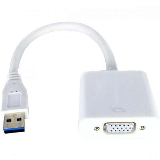 Adaptador USB 3.0 Macho Para VGA Fêmea ADAP0067 Branco Storm