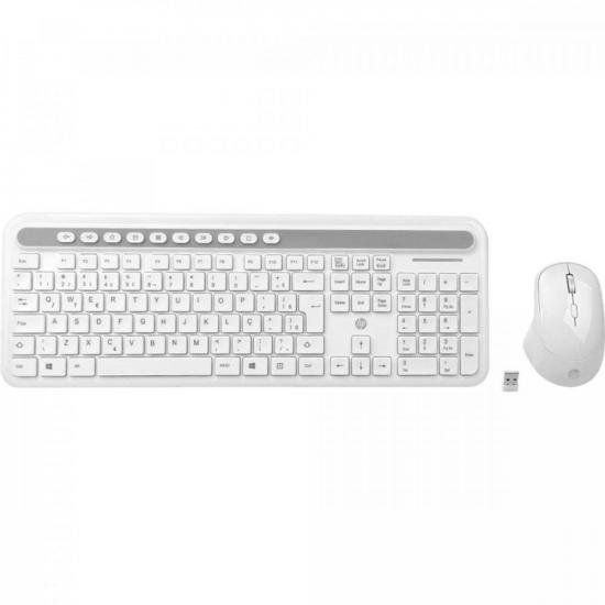 Kit Teclado e Mouse sem fio CS500 Branco HP