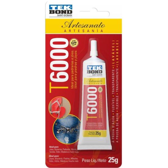 Cola Permanente p/ Artesanato T6000 25g TEKBOND - CX / 12