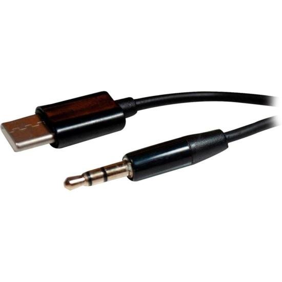 Cabo Auxiliar P2 x Tipo C 1,2M Preto Flex