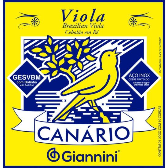 Encordoamento Para Viola GESVBM Aço Com Bolinha Gianinni