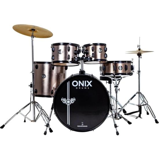 Bateria Acústica Nagano Onix Drums Smart 20" Skinny Deep Silver