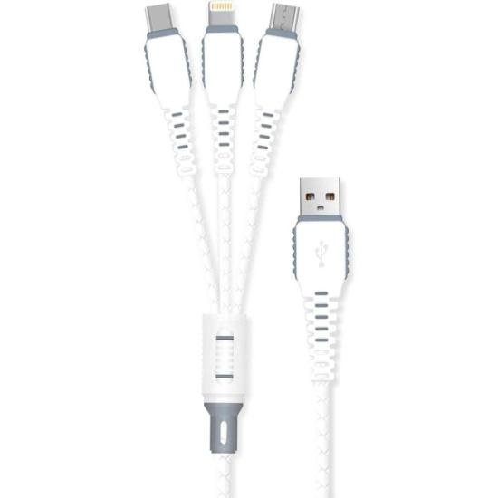 Cabo Turbo 3x1 1,2m Branco Flex