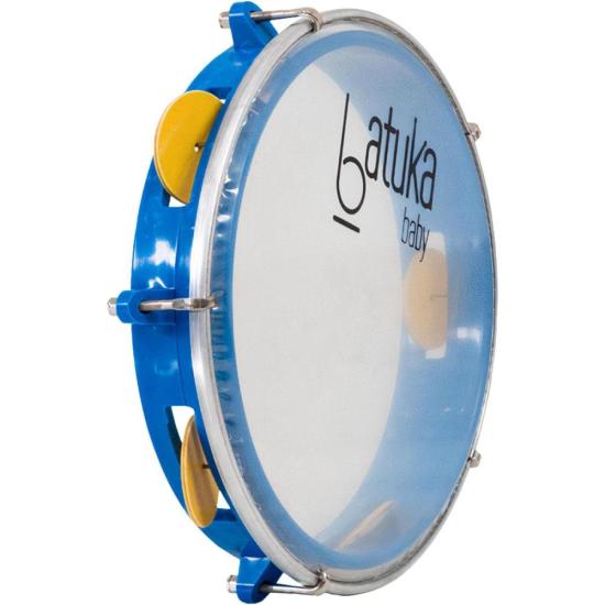 Pandeiro Infantil 08" Batuka Baby Pele Cristal Luen Azul