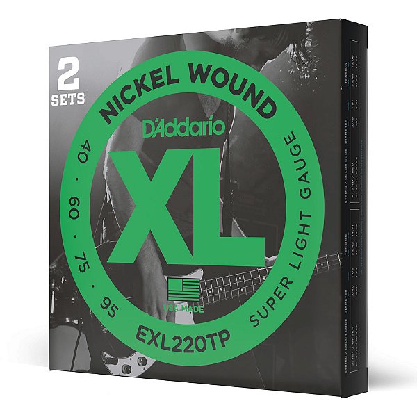 Encordoamento Baixo 4C 40-95 (2 Jogos) D Addario EXL220TP