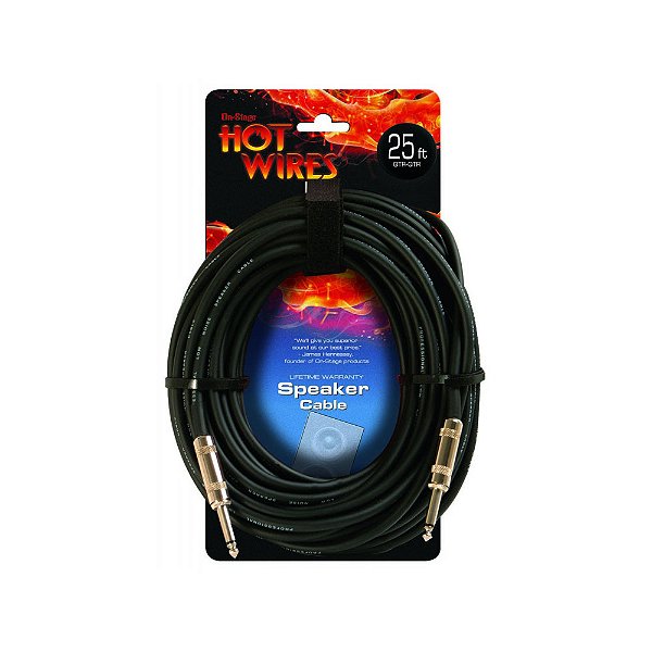 Cabo Caixas Acústicas 7,62m Preto Hot Wires On-Stage SP14-25