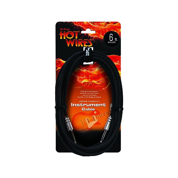 Cabo Para Instrumentos 1,82m Preto Hot Wires On-Stage IC-6