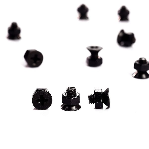 Parafuso Suporte Escudo Preto MF4.0X8-BK (12 Peças) Spirit