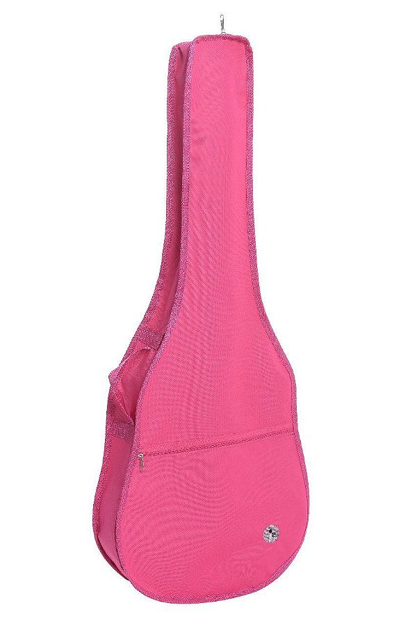 Capa Bag Para Violão Clássico / Folk Nylon Simples Rosa