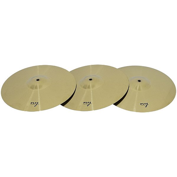 Kit 3 Pratos De Condução Para Bateria 20" Liga De Aço New York