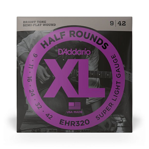 Encordoamento Guitarra 09-42 D Addario Half Rounds EHR320