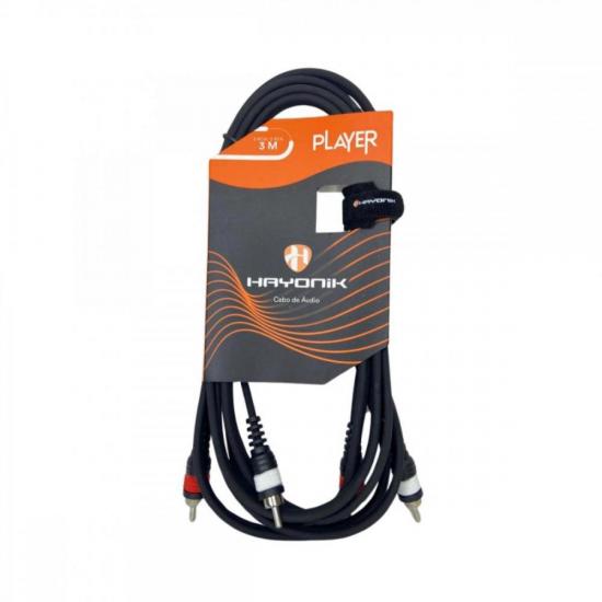 Cabo de Áudio Player RCA x RCA 3m Preto Hayonik