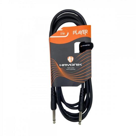 Cabo Para Instrumentos Player P10 Injetado 3m Preto Hayonik