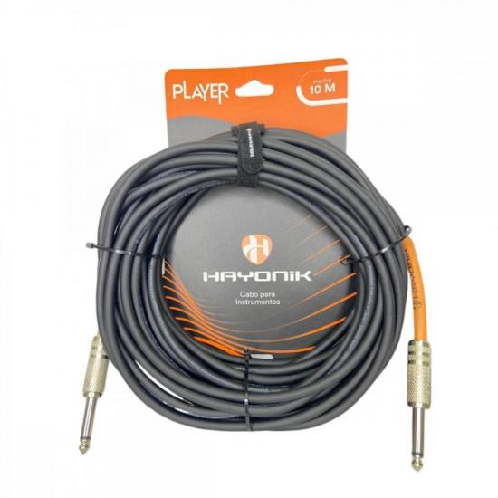 Cabo Para Instrumentos Player P10 x P10 10m Preto Hayonik