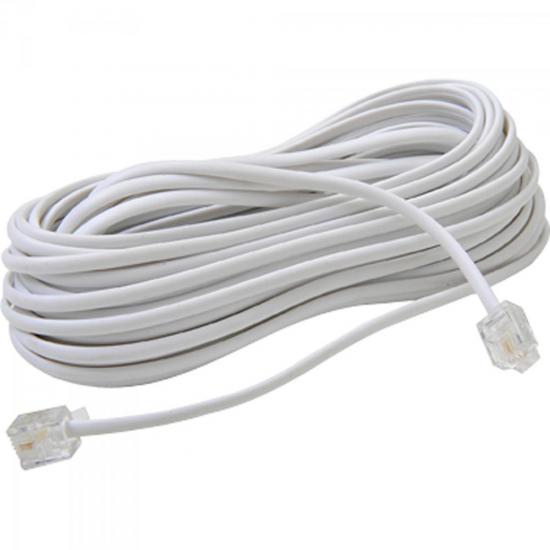 Extensor para Telefone 10mt RJ11 2 Vias Liso CBTL0009 Branco STORM - DEZ / 10