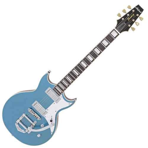 Guitarra Semiacústica Aria Pro II 212-MK2 Bowery Phantom Blue com Captação Mini Humbucker e Bigsby