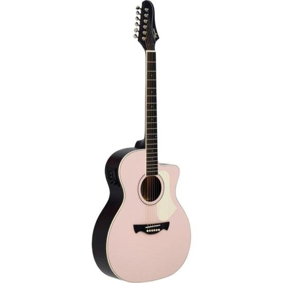 Violão Tagima Rio Negro Eletroacústico Aço Shell Pink Satin
