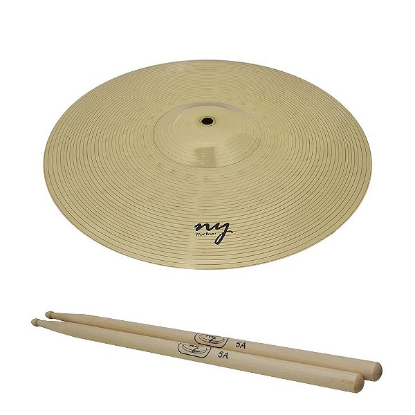 Prato De Condução Bateria 20" Liga Latão + Baqueta 5a Maple New York