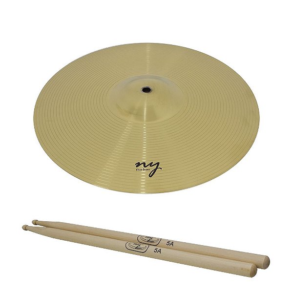 Prato De Ataque Para Bateria 18" + Baqueta 5a Maple New York
