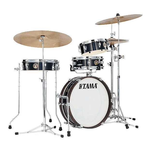 Bateria Shell Pack (4 Tambores) Preta Hairline Black Tama Club-Jam Pancake LJK48P-HBK