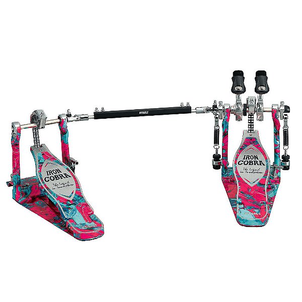 Pedal Duplo Edição Limitada 50 Anos Coral Swirl Tama Iron Cobra 900 Power Glide 50th Anniversary HP900PWMCS