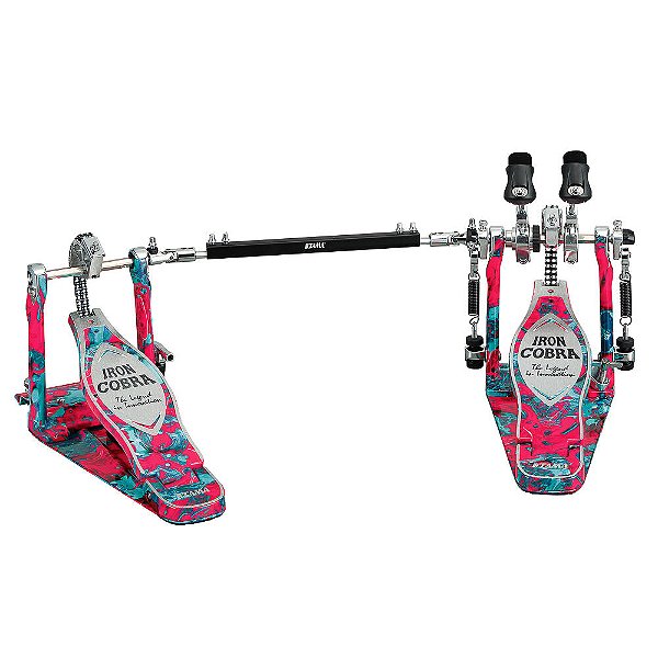 Pedal Duplo Edição Limitada 50 Anos Coral Swirl Tama Iron Cobra 900 Rolling Glide 50th Anniversary HP900RWMCS