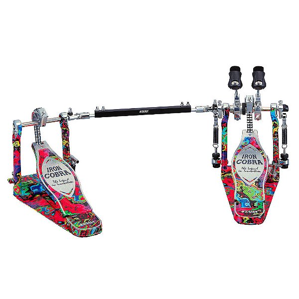Pedal Duplo Edição Limitada 50 Anos Psychedelic Rainbow Tama Iron Cobra 900 Power Glide 50th Anniversary HP900PWMPR