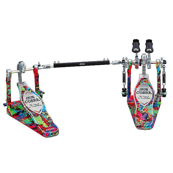 Pedal Duplo Edição Limitada 50 Anos Psychedelic Rainbow Tama Iron Cobra 900 Rolling Glide 50th Anniversary HP900RWMPR