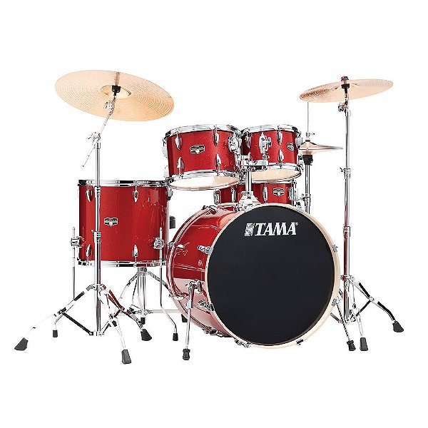 Bateria Completa (5 tambores) Bumbo 22 (Vermelha BRM) Tama Imperialstar IP52H6W-BRM