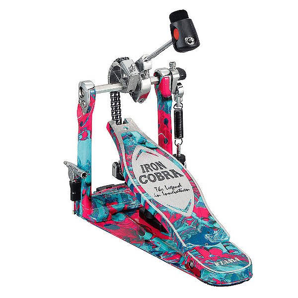 Pedal Simples Edição Limitada 50 Anos Coral Swirl Tama Iron Cobra 900 Rolling Glide 50th Anniversary HP900RMCS