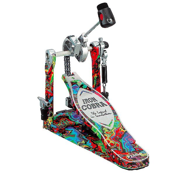Pedal Simples Edição Limitada 50 Anos Psychedelic Rainbow Tama Iron Cobra 900 Rolling Glide 50th Anniversary HP900RMPR
