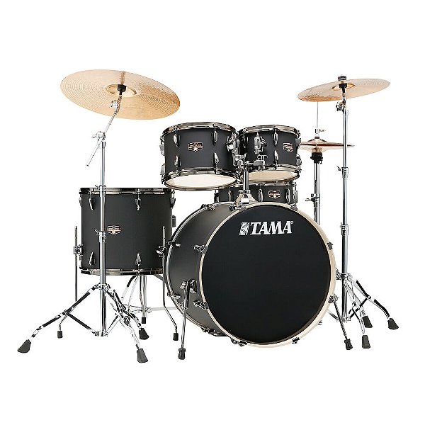 Bateria Completa (5 tambores) Bumbo 22 (Preto Opaco BOB) Tama Imperialstar IP52H6WBN-BOB