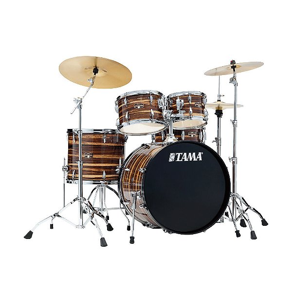 Bateria Completa (5 tambores) Bumbo 22 (Coffee Teak Wrap CTW) Tama Imperialstar IP52H6-CTW