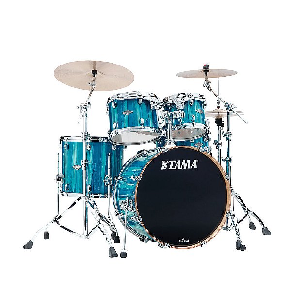 Bateria Shell Pack (4 tambores) Bumbo 22 (Azul Sky Blue Aurora) Tama Starclassic Performer MBSS-SKA
