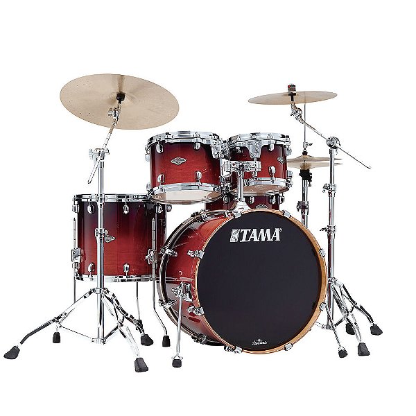 Bateria Shell Pack (4 tambores) Bumbo 22 (Dark Cherry Fade) Tama Starclassic Performer MBSS-DCF