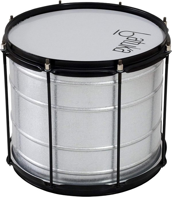 Surdo 3X14" Alumisteel 6 Afin Aro Chapa Preto Pele Leitosa Batuka