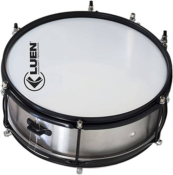 Caixa Repique 15x14" Alumisteel 6 Afinações Aro Preto Pele Leitosa Batuka