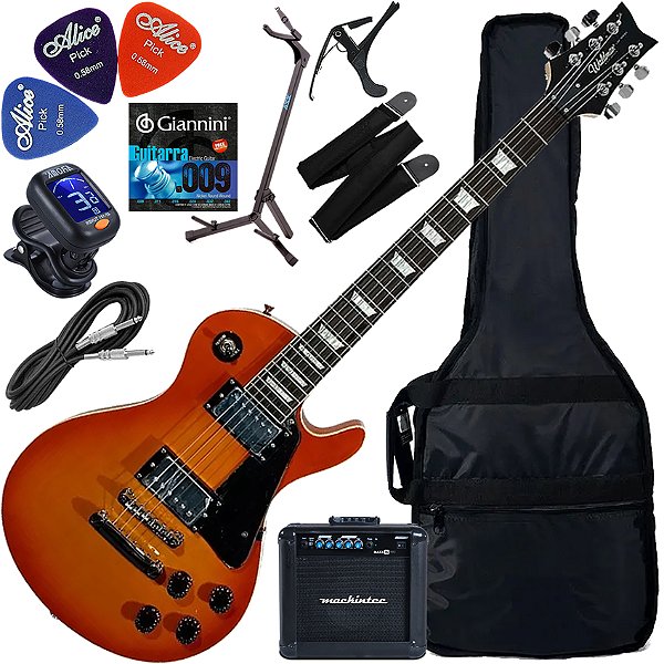 Kit Guitarra Waldman Les Paul GLP-25 CRS Cherry Sunburst Gx3