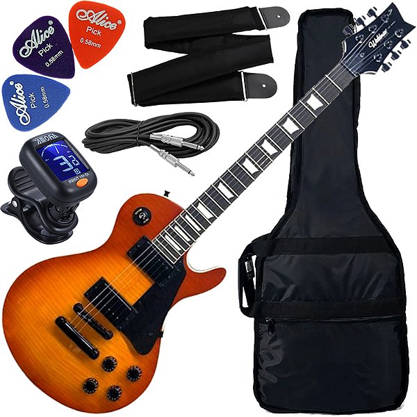 Kit Guitarra Waldman Les Paul GLP-25F HB Honey Burst Gx1