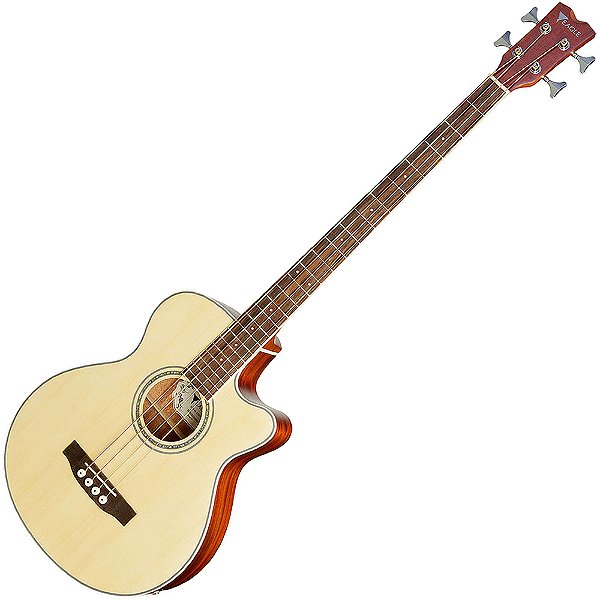 Baixolão Eletroacústico 4 Cordas Eagle EAB90 STNT Satin Natural