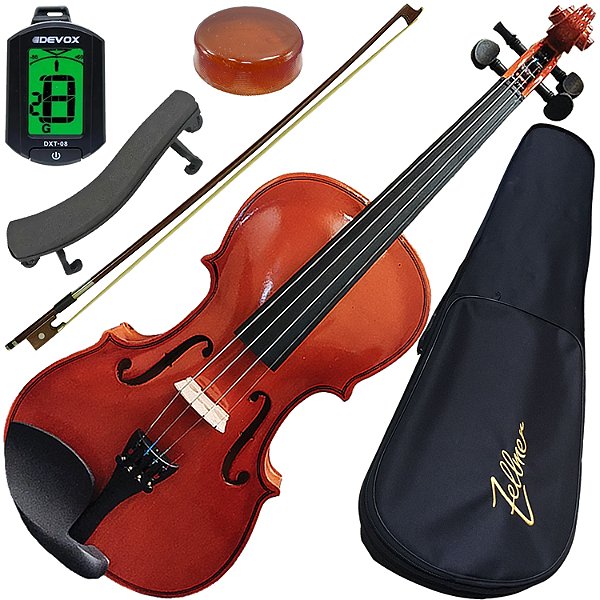Kit Violino Iniciante Zellmer Natural Tamanho 4/4 ZLM44NV C/ Estojo