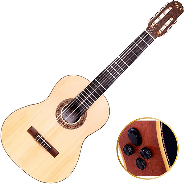 Violão Elétrico Studio 7 Cordas Fosco Ativo Rozini RX517 RE2.F.LP