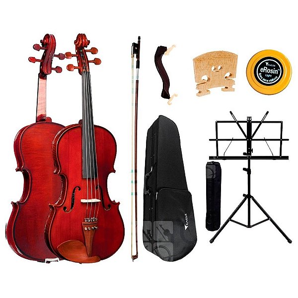 Kit Viola De Arco Eagle Va150 Com Case Extra Luxo