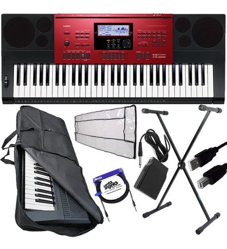 Kit Teclado Musical Arranjador Casio Ctk-6250 + Acessórios