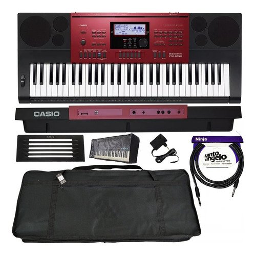 Kit Teclado Musical Arranjador C/ Capa + Acessórios Ctk-6250 Casio