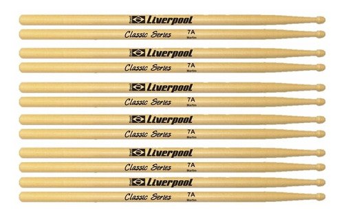 Kit Com 6 Pares De Baquetas Classic Series 7a Liverpool