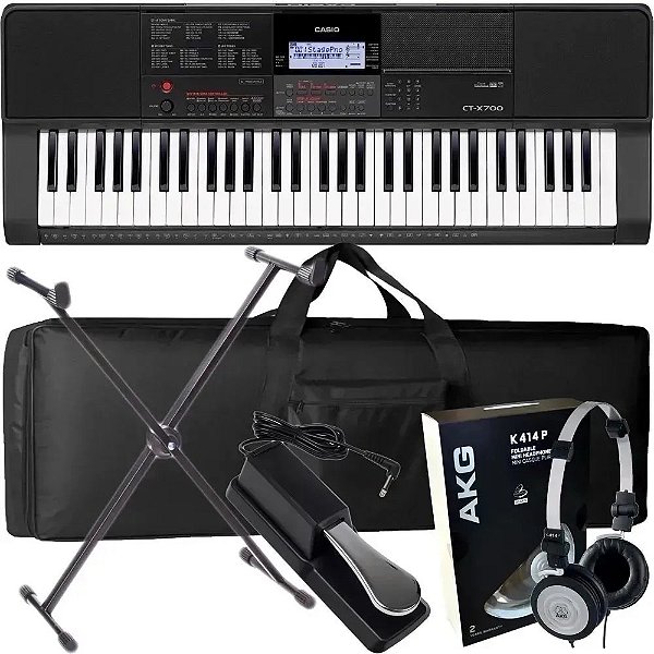 Kit Teclado Arranjado Casio Ct-x 700 + Acessórios Profissionais